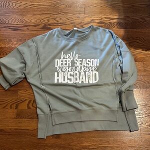 Women's Gray Sweatshirt with Graphic Print